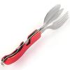 Camping Utensil with Key Ring 4-in-1 Stainless Steel Spoon Knife Fork Bottle Opener Folding Pocket Kit Travel Backpacking Cutlery Multitool