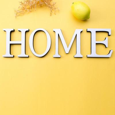 Home Decoration White Acrylic Mirror English Letter Wall Stickers EVA Foam Combination.