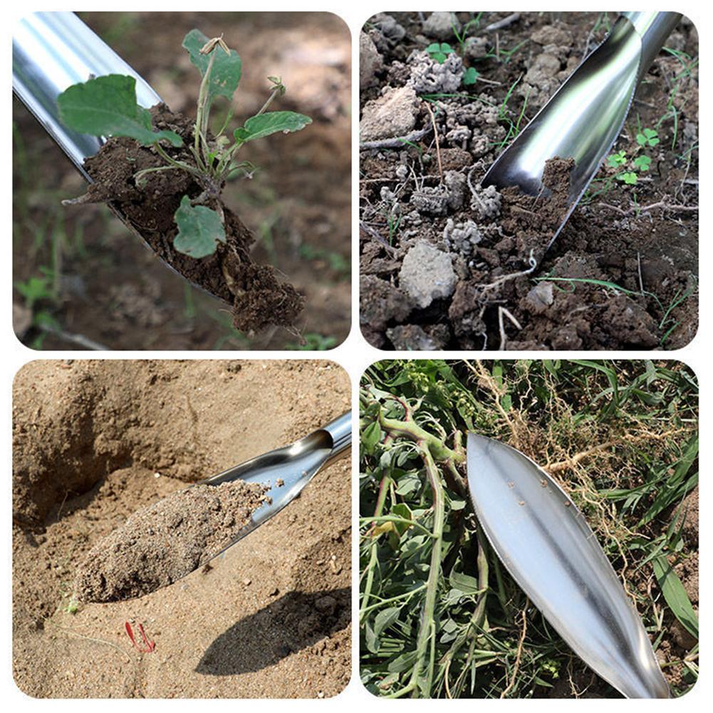 2 Pcs Gardening Tool Set Dig Wild Vegetable Shovel Weeding Digging Soil Stainless Steel for Planting Flower Seedling Vegetables