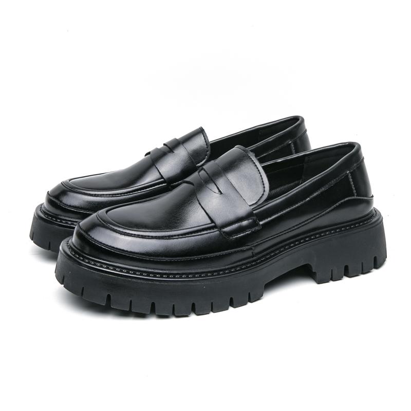 Fashion New Men Casual Leather Derby Shoes British Platform Buckle Designer Antiskid Oxford Shoes Classic Low Top Casual Business Shoes