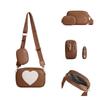 Fashi Heart Pattern Leather Bag Color Block Women Crossbody Bag Mini Portable Coin Purse Card Holder For Woman Daily Use