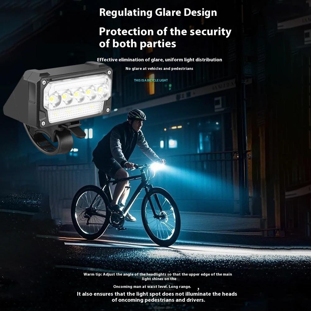 Bright Bicycle Light 5 LED Front Type C Rechargeable MTB Mountain Bicycle Lamp 1000LM Bike Headlight Flashlight Cycling Scooter