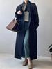 Women's Retro Style Mid-Length Cotton Trench Coat with Stand-Up Collar