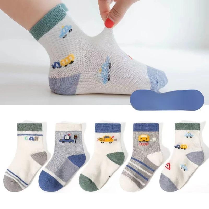 5 Pairs Baby Girls Socks Spring Summer Cotton Newborn Baby Kids Cartoon Socks for Children Boys Socks 0-12Y