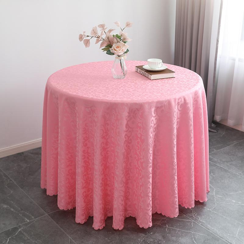 Round Table Cloth Wine Red Polyester Jacquard Tablecloth Tablecloth Wedding Banquets Party Circular Meeting Tablecloth 160cm
