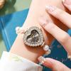 Neue Mode Herzförmige Damenuhren Blumenuhr für Damen mit Verstellbarem Armband Armbanduhren