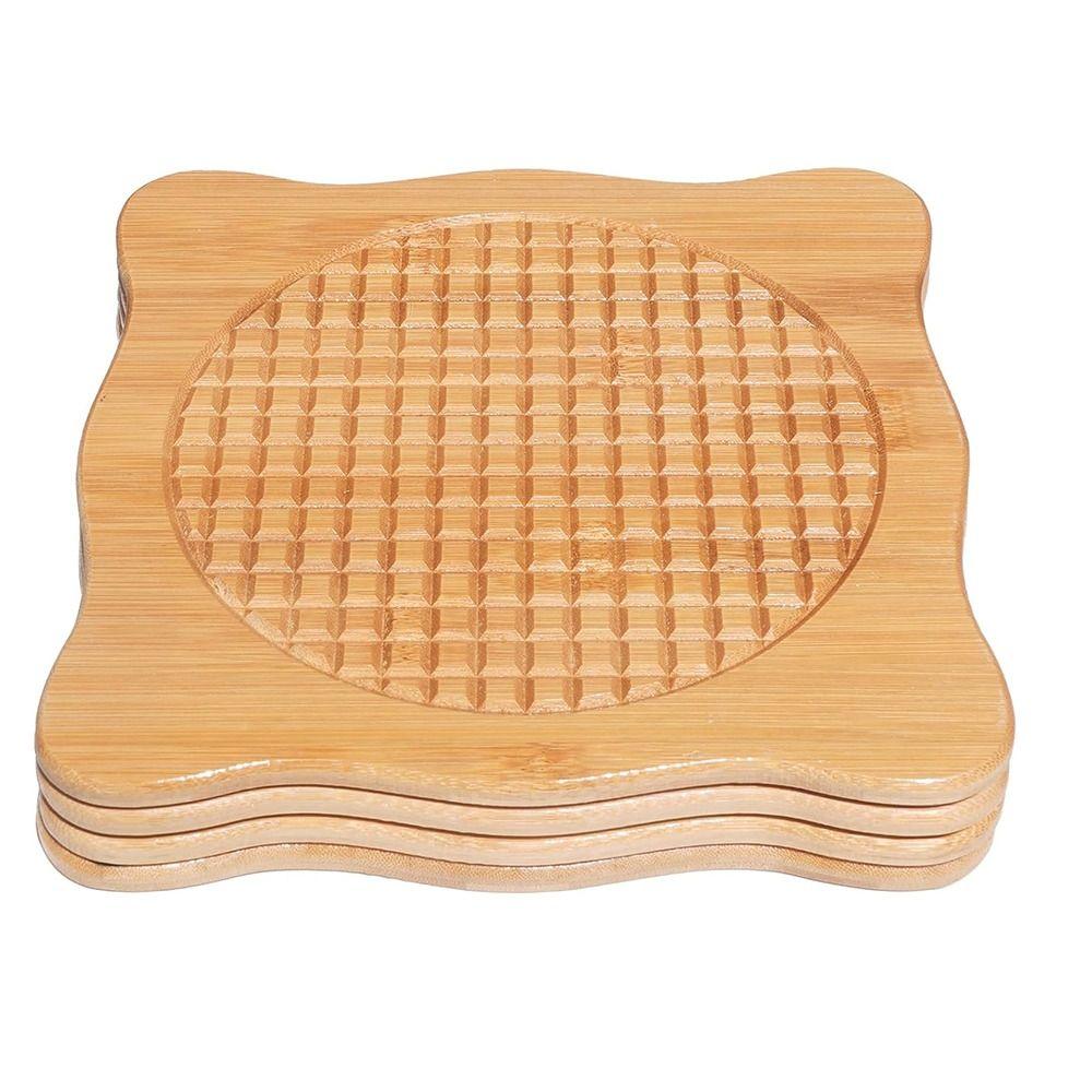 7.5 Inch Bamboo Trivets Heat Resistant Kitchen Decor Hot Large Coaster  for Table & Countertop