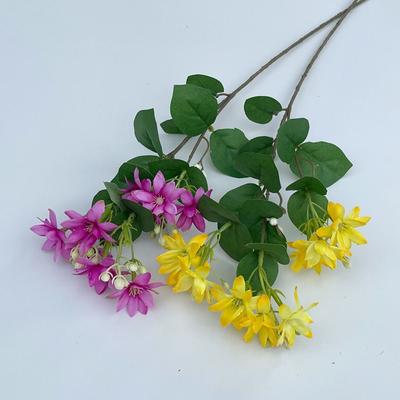 DIY Decoration Artificial Jasmine Bouquet 3-Forked Design Simulated Flower  Home Table Decor