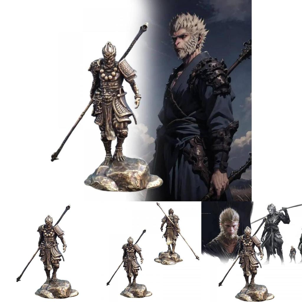 Stunning Black Wukong Mini Statue Crafted From Durable Copper For Collectors