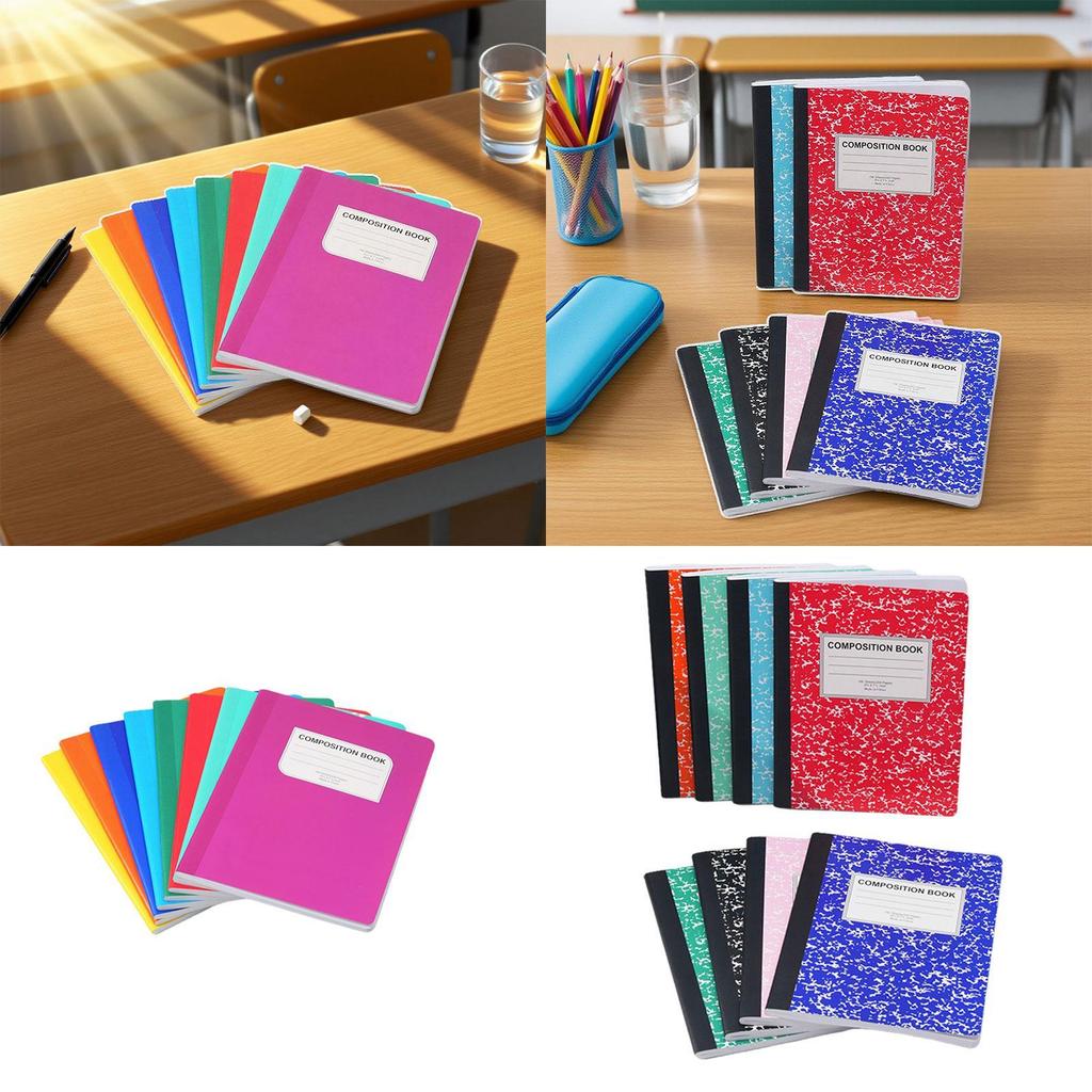 8x B5 Notebook Unique Ruled Lined Notepad for School Supplies Writing Office Solid Color