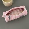 Pink Fish Cake Cat Pencil Case with Cute Heart Design - Large Capacity Girly Stationery Bag
