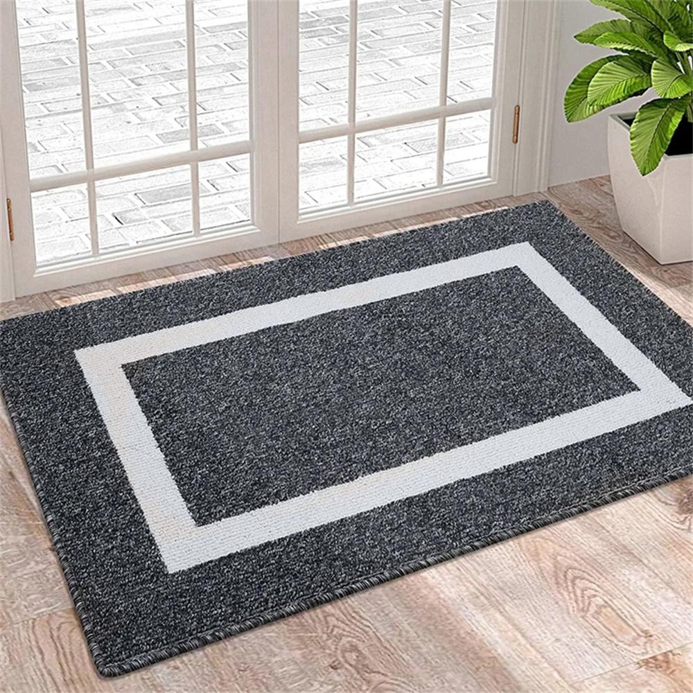 Olanly Indoor Outdoor Door Mats 50x80cm Door Mats Dirt Trapper Soft Doormats Super Absorbent Entrance Rug Non-slip Floor Mat