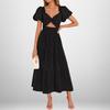 New Spring Women's Clothing Elegant and Hollow Simple Solid Color Gown for Women's