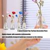 Crystal Rose Sculpture with Vase Collectible Flower Ornament Wedding Anniversary Gift for Home Decoration Accent