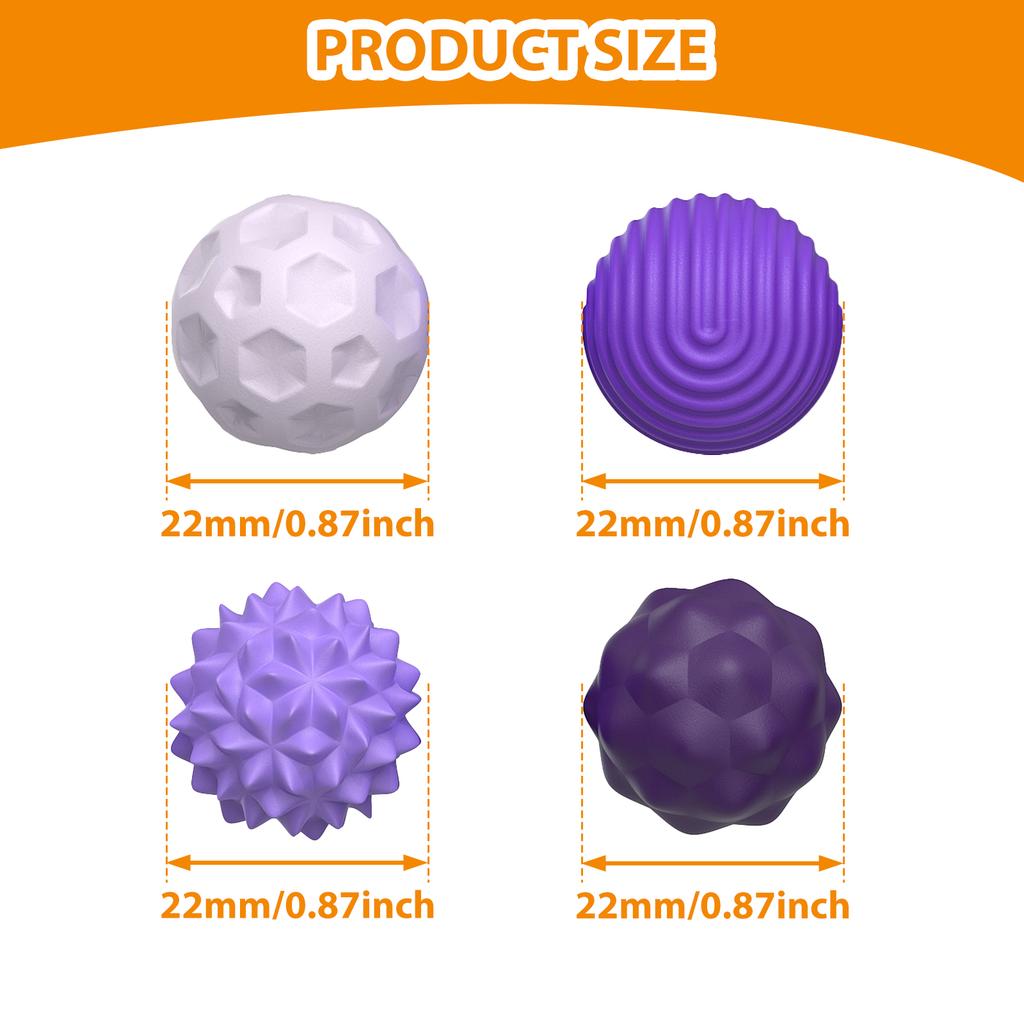 8pcs Silicone Magnetic Attraction Ball Sets Decompression Elastic Magnetic Balls 4 Different Patterns Fun Leisure Silicone Balls