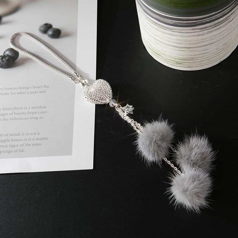 Fashion Diamond Car Accessorie Bling Hairball Pendant Auto Rearview Mirror Pendant Birthday Gift Auto Decoraction Ornaments NEW
