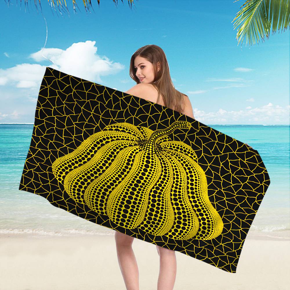 Pumpkin Yayoi Kusama Microfiber Printed Beach Towel Mountain Climbing Yoga Beach Swimming Running Absorbent Soft Towel