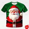 Men's T-shirt 3D Christmas Snowflake Print Men's Top Casual Short Sleeved Simple T-shirt Summer Round Neck T-shirt Men's Clothing