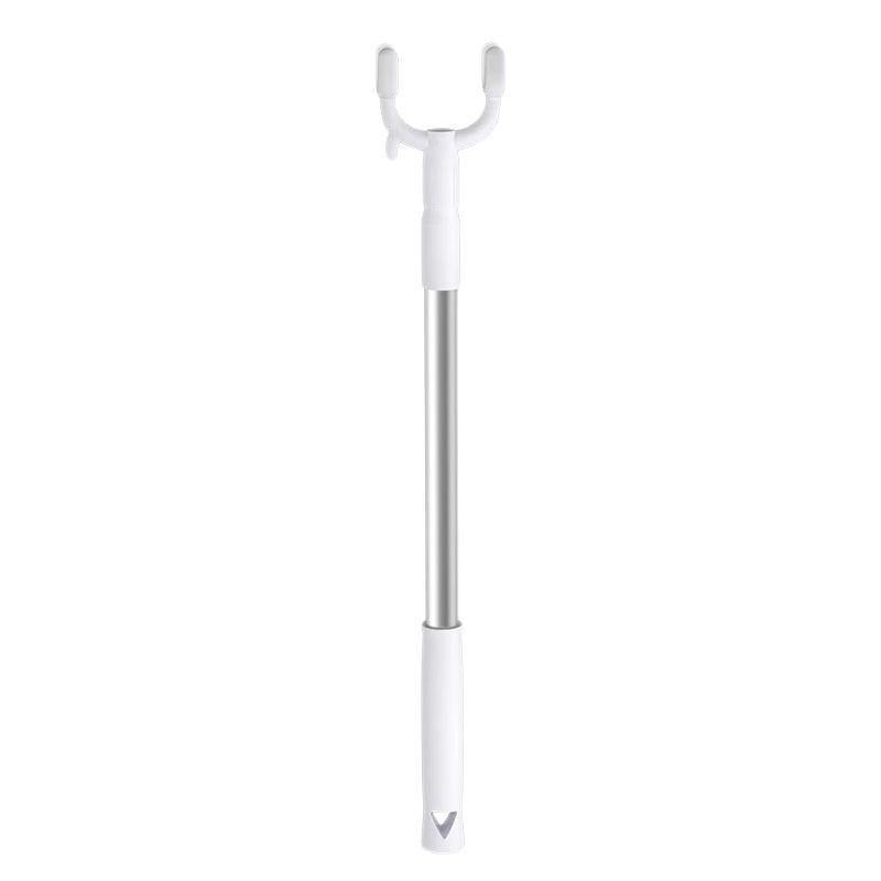 Telescopic Clothes Drying Pole with Forked Support for Dormitory Use