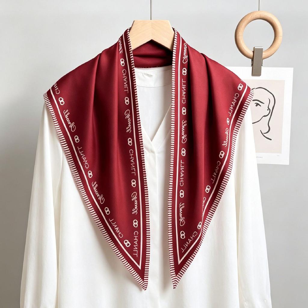 Retro old money wind cashew flower triangle scarf women's fashion high sense versatile decoration outer silk scarf scarf fart curtain tide