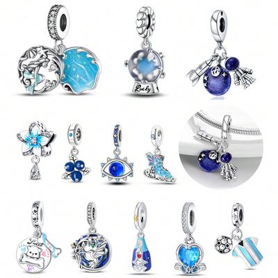 Charm Copper Colors Blue Ocean Eye Oceanpearl Bead For Original Bracelet Diy Beads Charms Jewellery Making Gift For Women Styfne