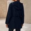 Women's Waterproof Rain Jacket Hooded Windbreaker Lightweight Water Resistant Coat with Pockets Adjustable Waist for Outdoor Activities