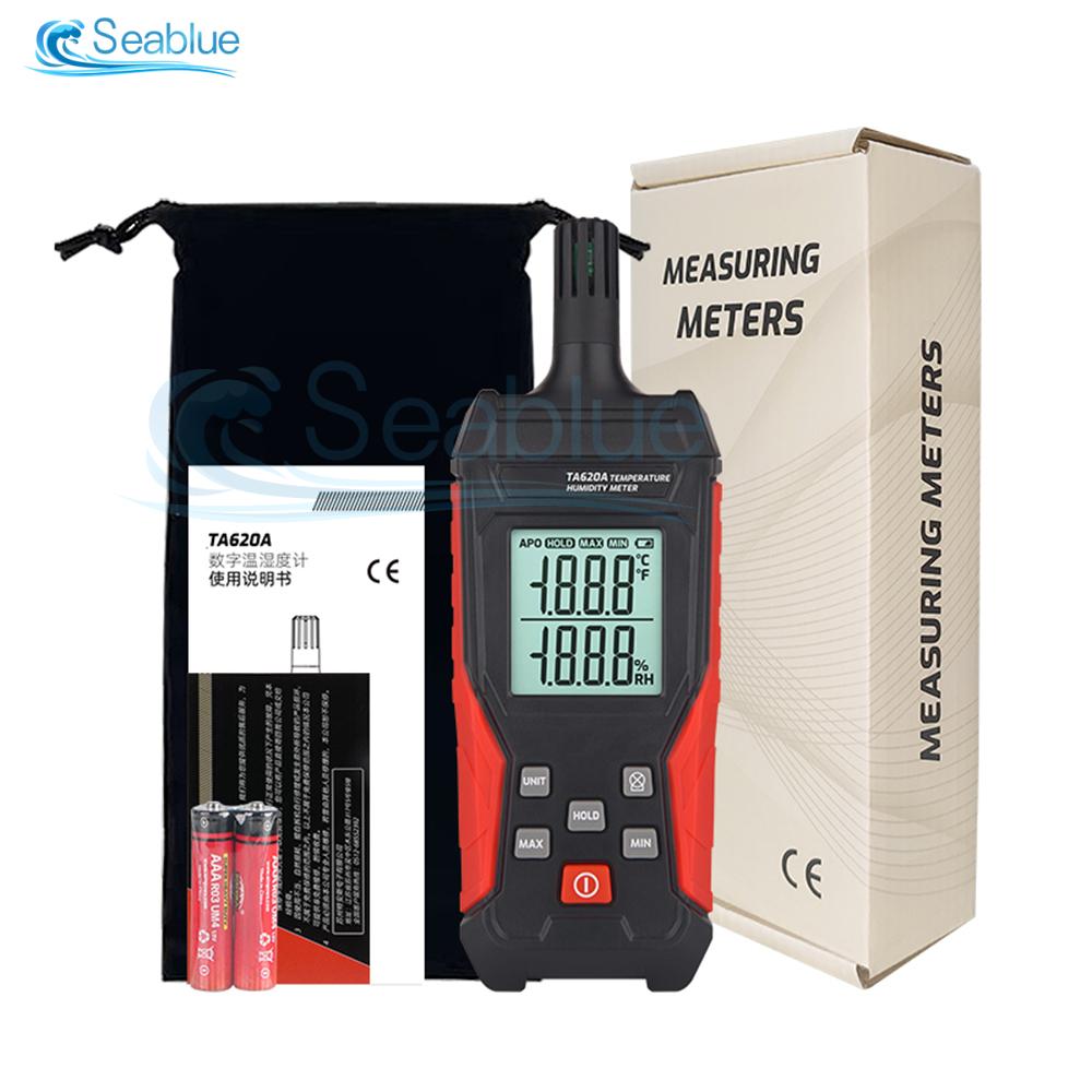 TA620A Handheld Thermo-Hygrometer Digital LCD Industrial High Precision Electronic Thermometer Temperature and Humidity Detector