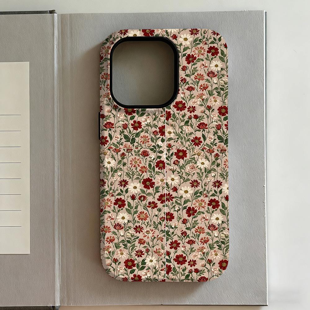 Luxury Y2K Style Lily Phone Case for iPhone 17 16e 16 15 14 13 12 11 X XS XR XSMAX 7 8 Air Pro Max Plus Luxury Double-layer