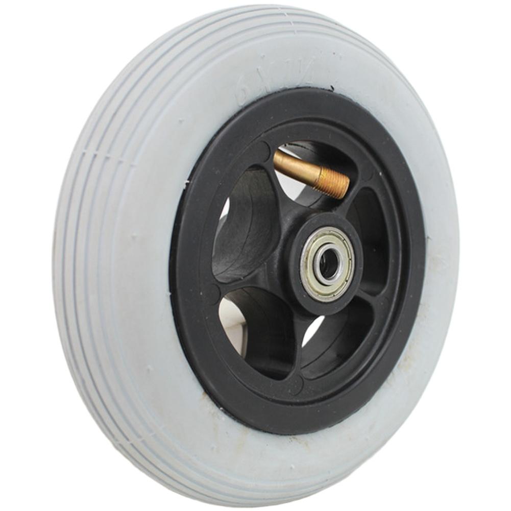 6-Inch Gray Tire Electric Wheelchair Front Wheel Ottobock Compatible