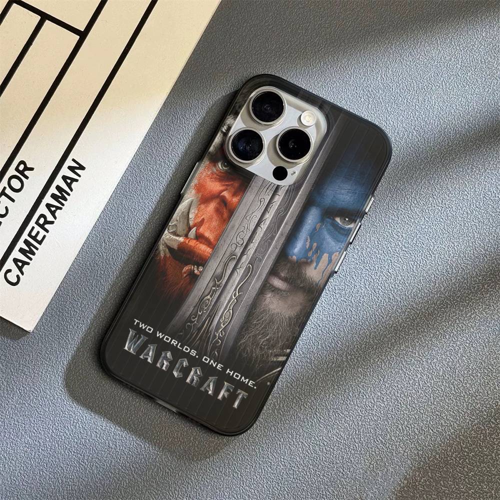 W-World Of W-Warcraft Game Retro Corrugated Pattern For IPhone 17 16 15 14 13 12 11 16 Pro Max Plus Pro Non-slip Phone Cover
