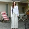 KELLY DONAHUE Natural Wide Elastic Waist Pants Ivory