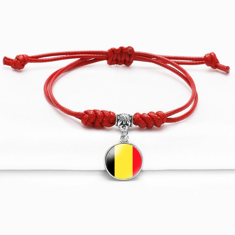 Red Bracelet Trendy With Timeless Gem European Country Flags Unisex Material Mixed