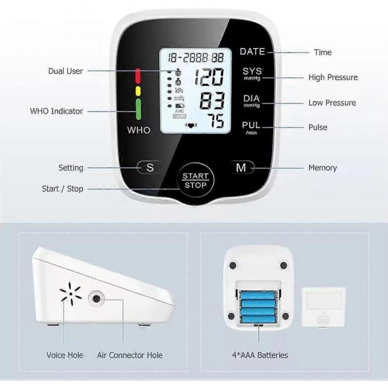 Blood Pressure Monitor for Home Use, Upper Arm Blood Pressure Machine, Fully Automatic Blood Pressure Monitor, Large Cuff 