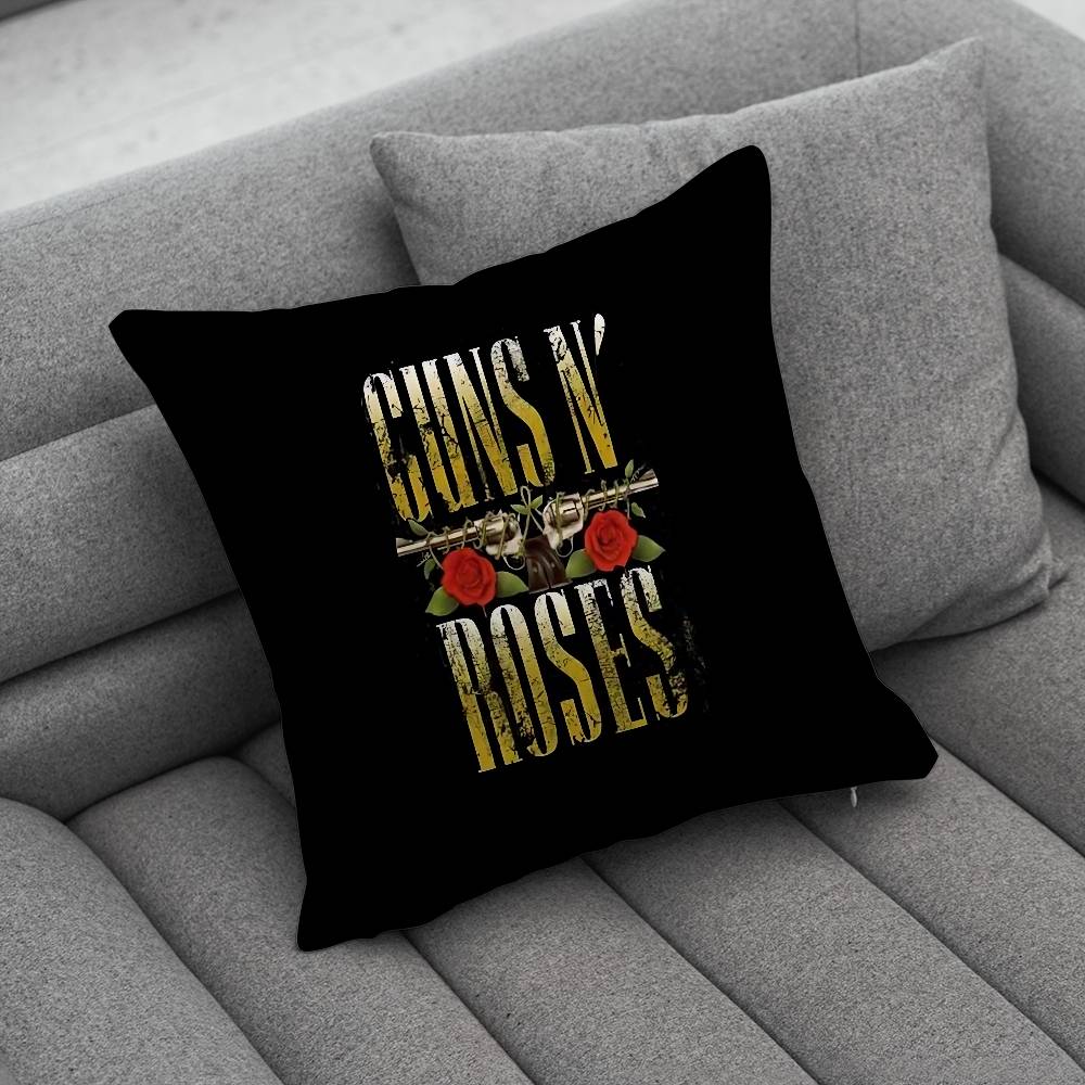 Band GGuns N Roses Print Pattern Sofa Cushion Cover Pillowcase Home Party Car Bedding