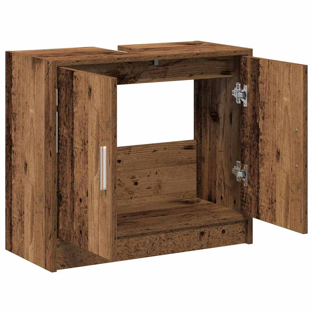 Bathroom Cabinet with Door Reclaimed Wood Look 63 x 29 x 55 cm Engineered Wood