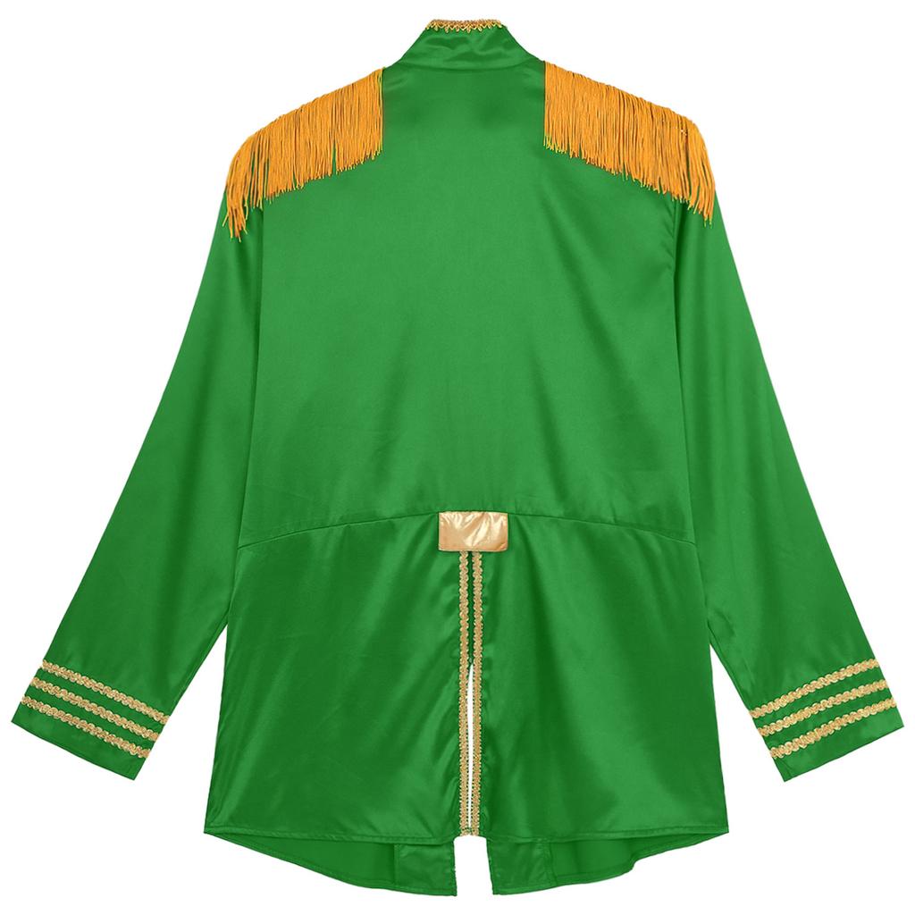 Damen Halloween Mittelalterstil Oberbekleidung Quaste Schulterpolster Goldbesatz Reißverschluss vorne Satinjacke