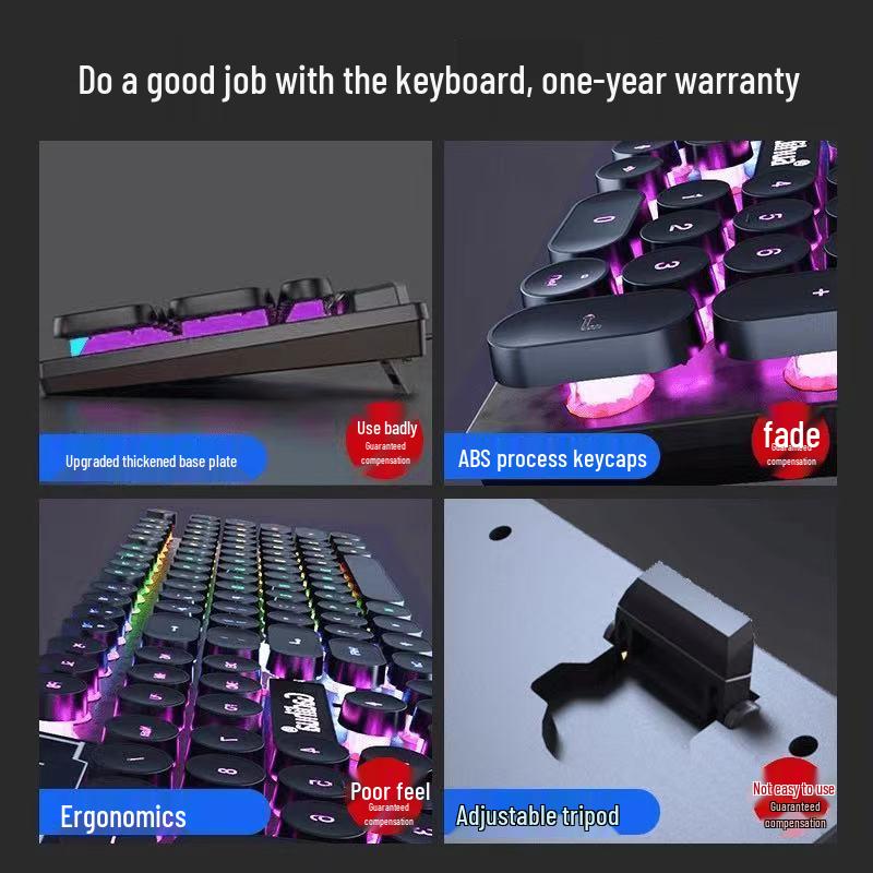 Universal Luminous Wired Keyboard & Mouse Set for Gaming and Office Use