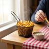 Steel Fries Basket Black 350 Ml Painted For Serving 18×10.5×6.5