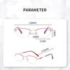 Reading Glasses Half-Frame Metal Reading Glasses Women  Presbyopia Eyeglasses Anti Blue-Ray Ultralight Eyewear