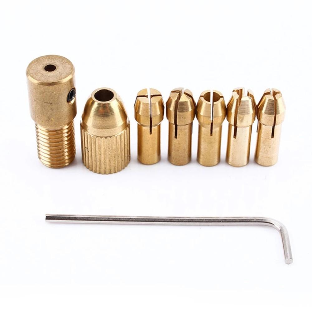 Power Tool-7Pcs High Quality Brass Mini Drill Chuck Collet Set 0.5 /1.0/ 1.5/ 2.5/ 3.0mm