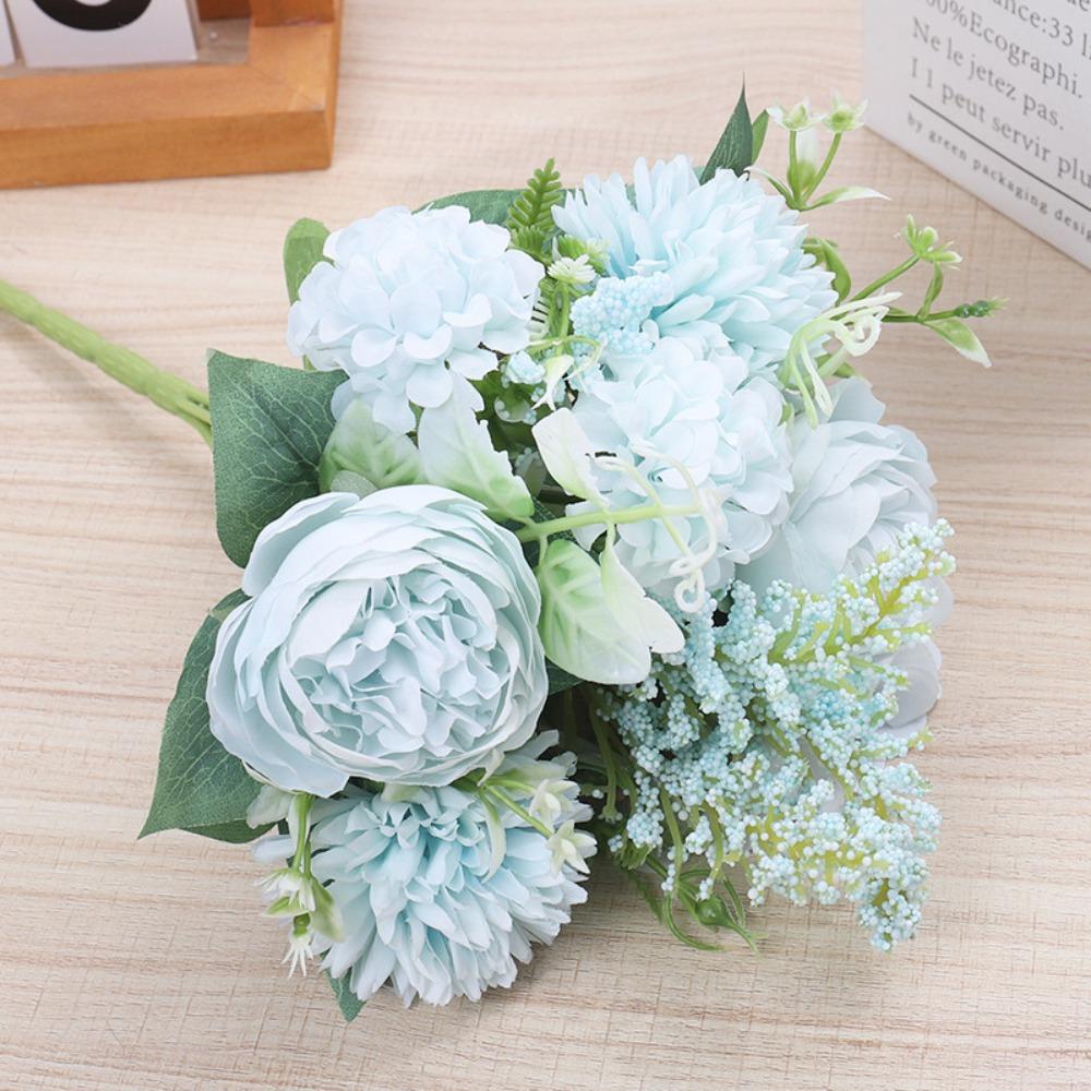 DIY Artificial Peony Flowers Silk Petal Foam Spica Simulation Dandelion Flowers  Wedding Ornament