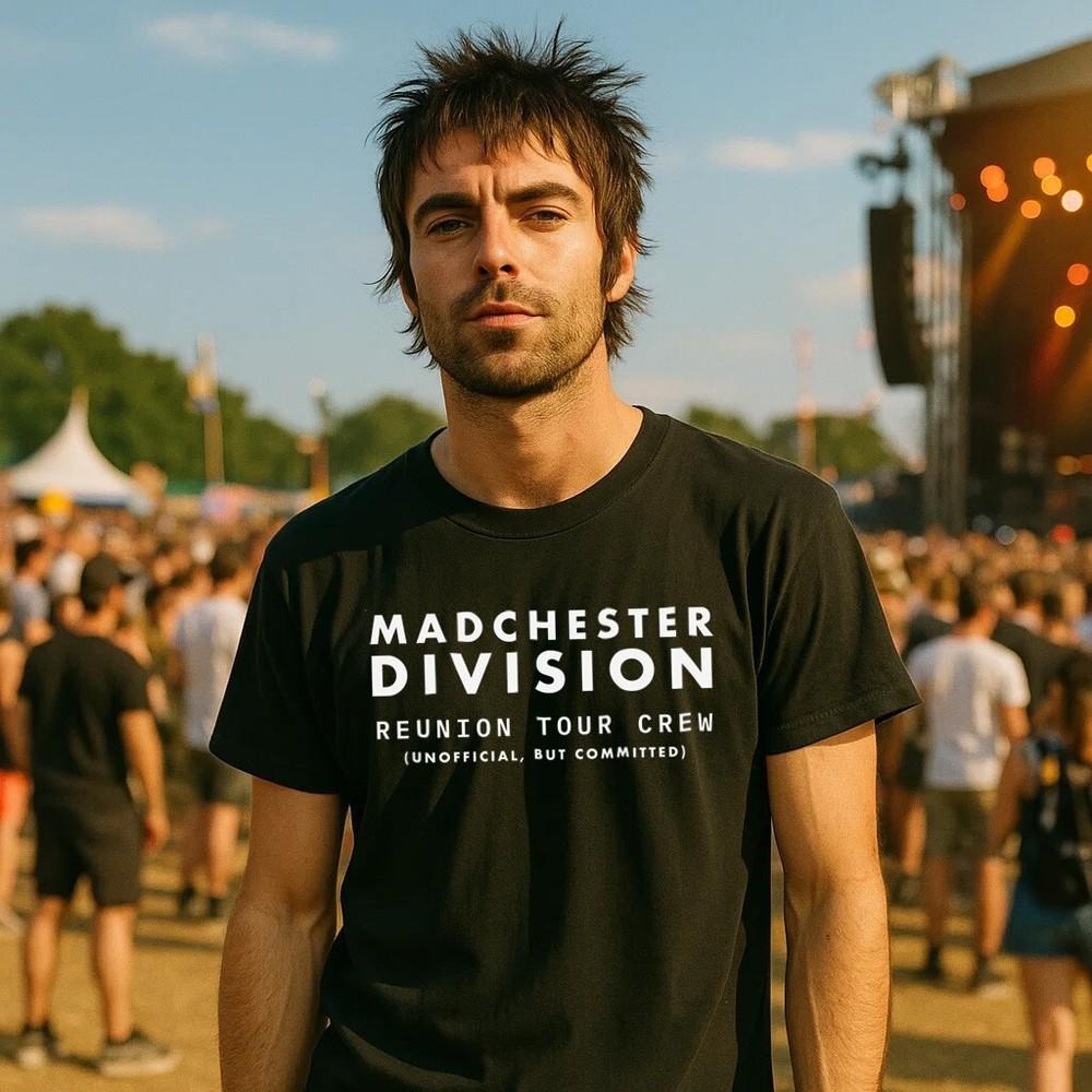 

Madchester DIvision Reunion Tour Crew T-Shirt Mens Womens Music Gig Oasis Liam 3XL
