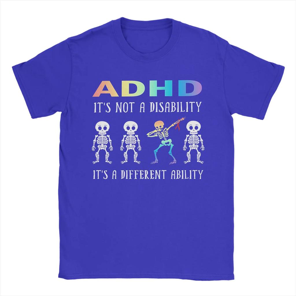 ADHD Ist Keine Behinderung T-Shirt Sommer Mode T-Shirts Unisex Baumwolle Rundhals Oversized T-Shirts Kurze Ärmel Street Style T-Shirt