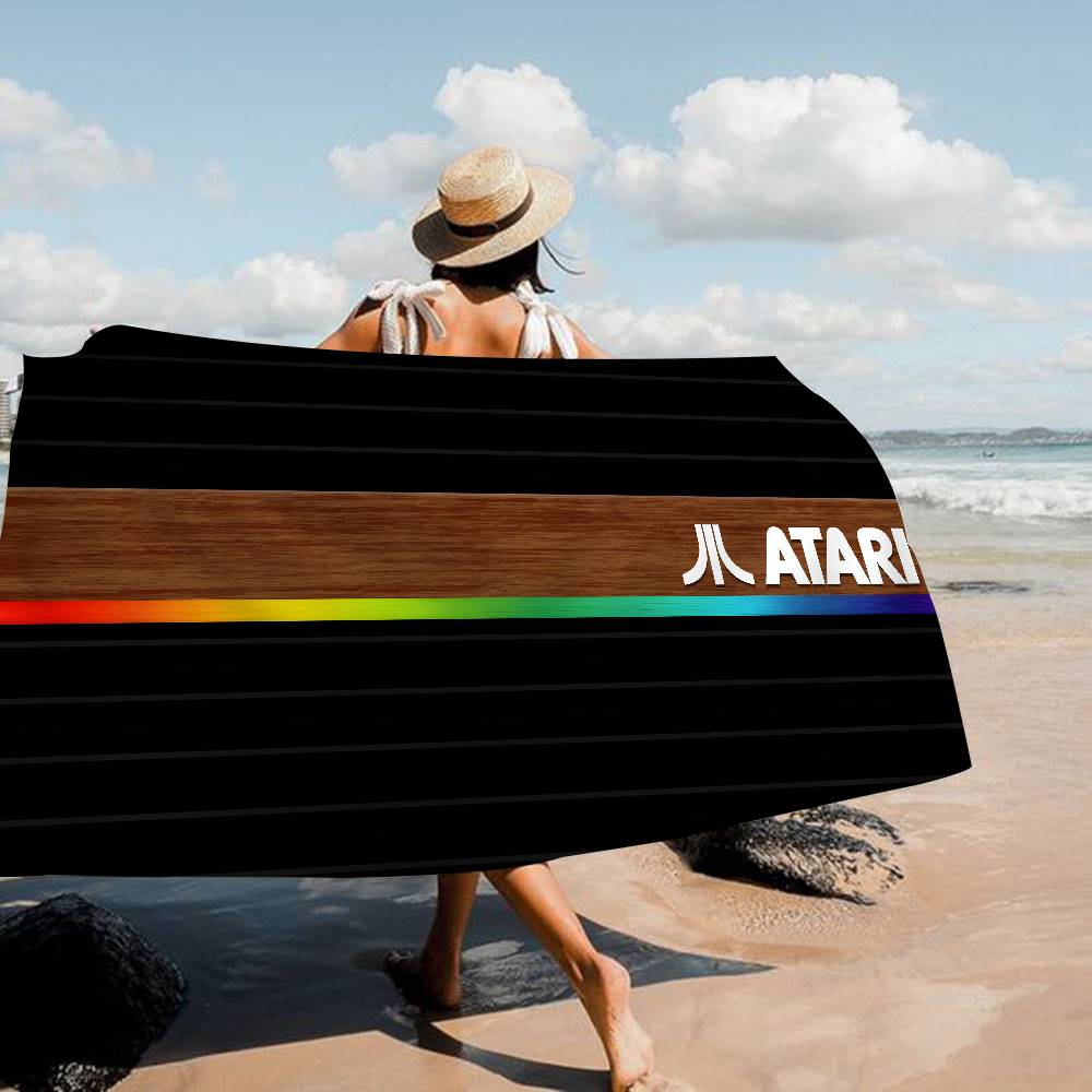 A-Atari Logo Microfiber Blanket Quick Drying Beach Towels Oversized Printing Super Absorbent Pool Towel Blanket