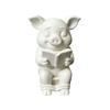 Yousheng 3D Printed Pig Statue, Mini Pig Figurine with Matte Frosted Surface, Dirt Resistant Cute Piglet Reading On Toilet