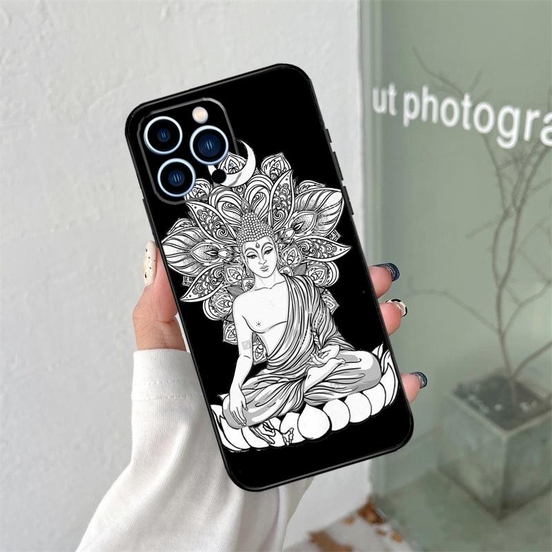 Gautama Buddha Silicone Soft Case For iPhone 17 Air 11 14 15 16 Pro Max 12 13 Mini 16e 16 Plus Back Cover
