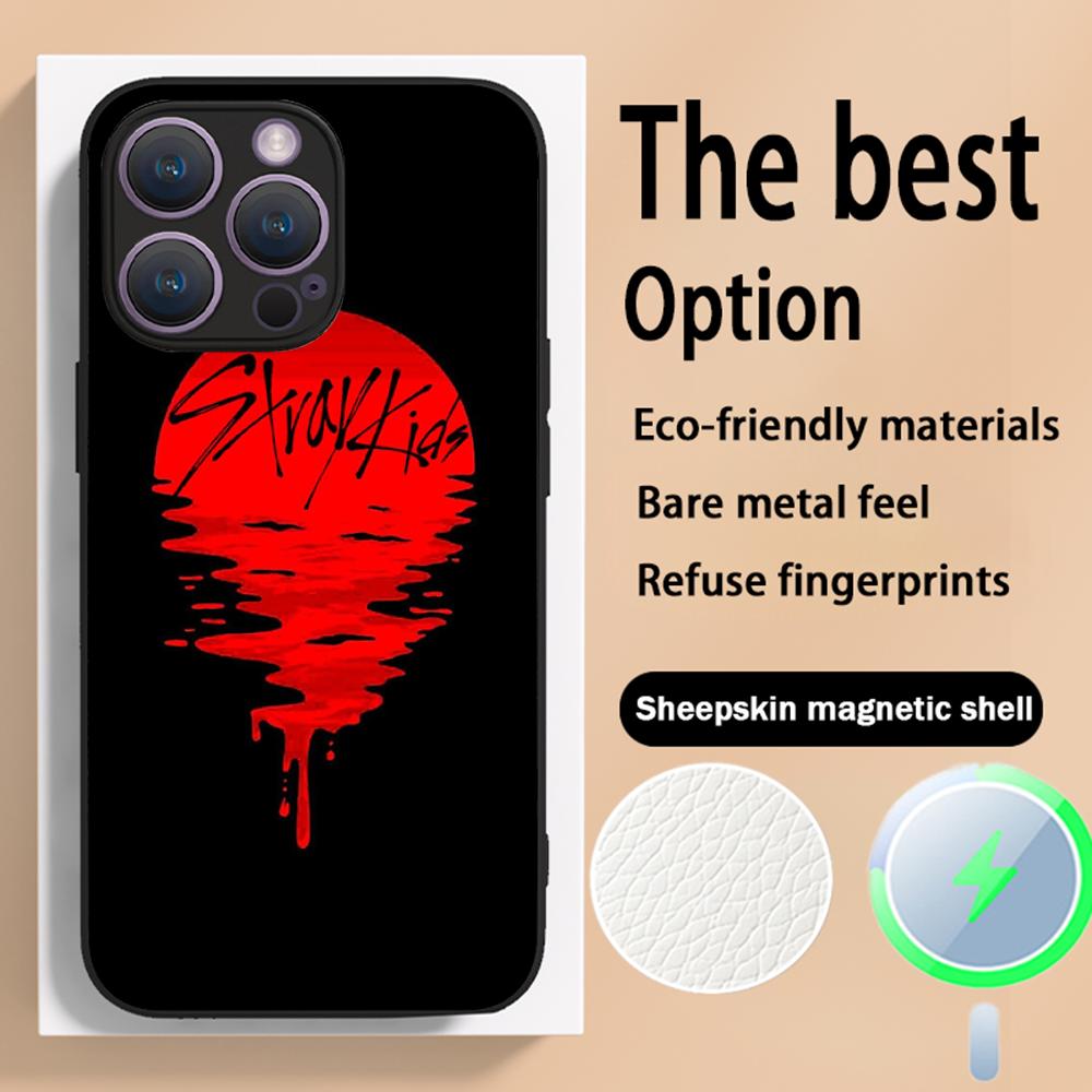 S-str-ay Coo kidEs Poster Design Phone Case For iPhone 16 15 14 13 12 11 Plus Pro Max High-end Luxury Magsafe Sheepskin