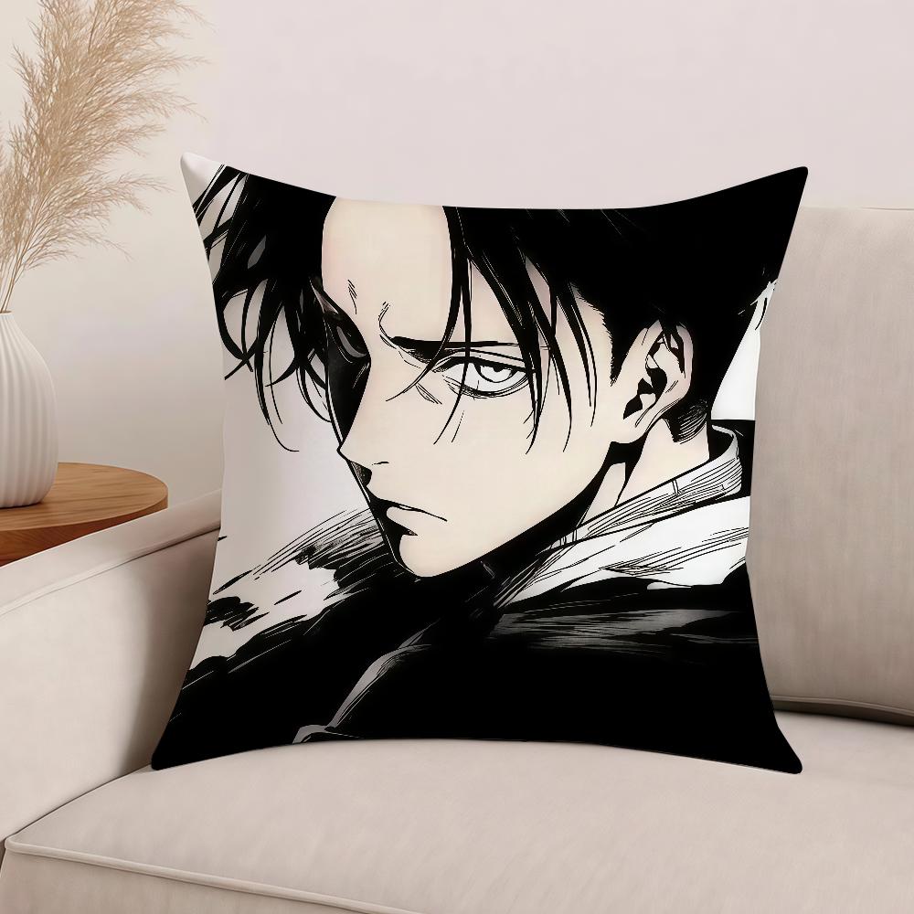 Anime Attack On Titan Levi Ackerman Pillow Case Office Cushions Suitable For Sofa Car Bedroom Decorative Cushion Cover
