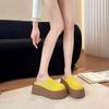 Wear Small Height-increasing Muffin Bag Head Half Slippers 2025 New Summer Hollow Mesh Thick-soled Women's Slippers