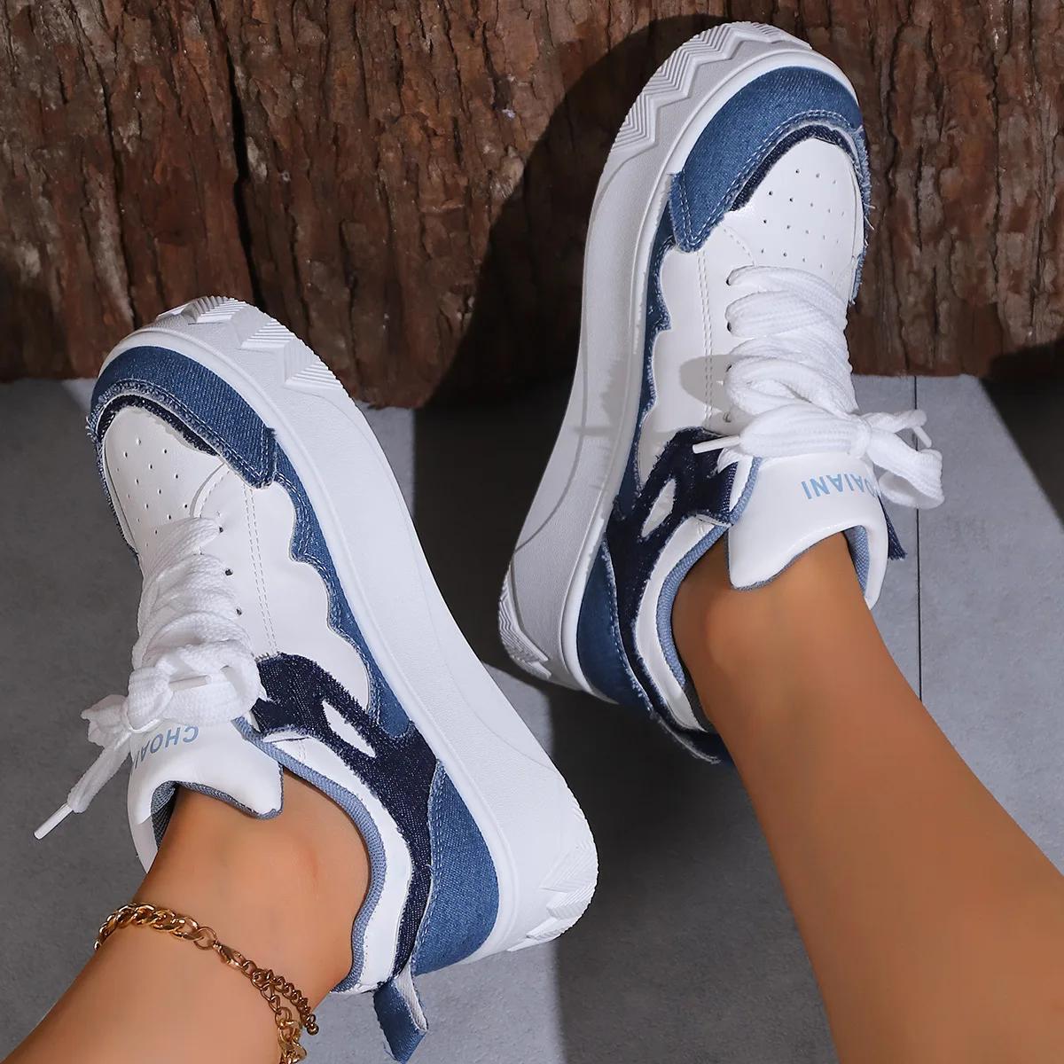 Модные роскошные новейшие женские универсальные повседневные кеды на толстой подошве — фото 3